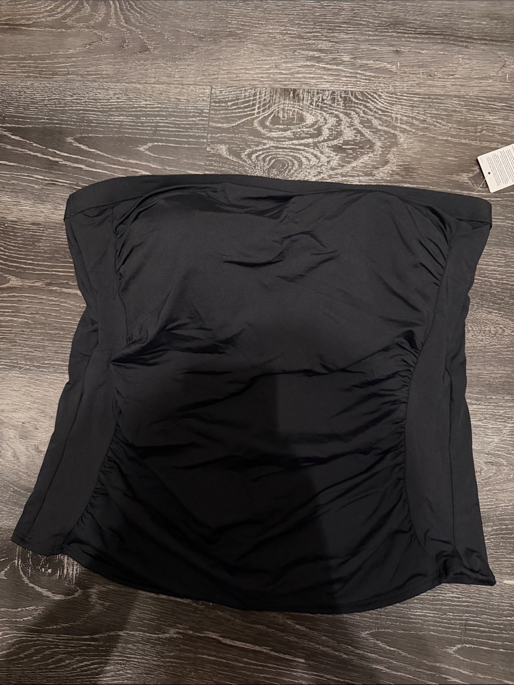 Lands' End Black Strapless One-Piece Swim